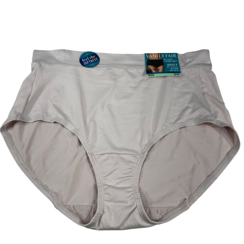 Vanity Fair Women's Sz 8 XL Panty Brief Beyond Comfort 13213 Beige New With Tags
